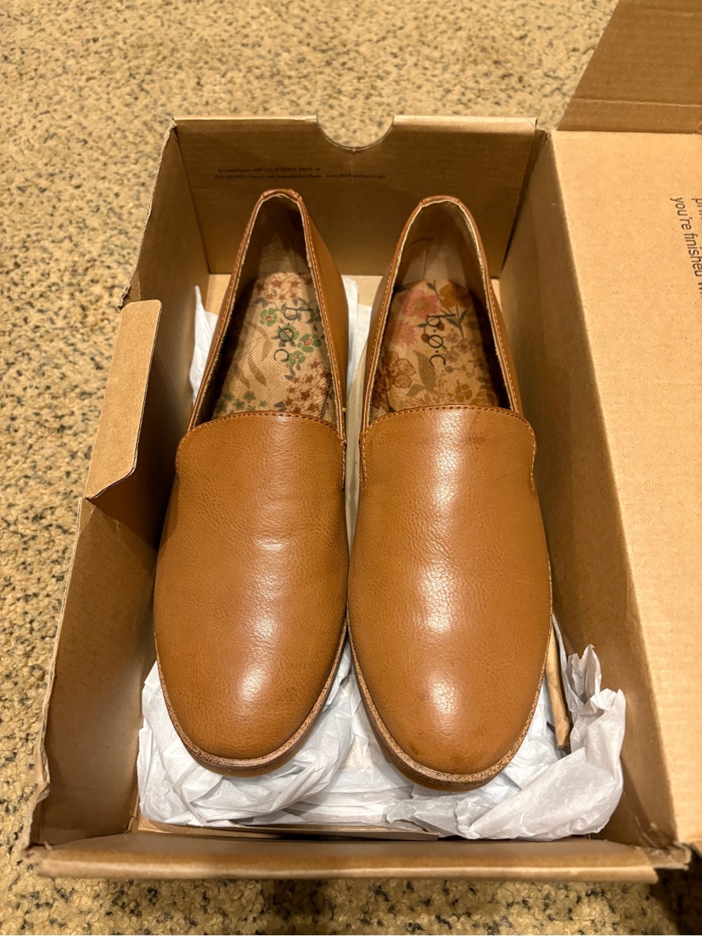NWT/NIB boc Women's Tan Slip-On Loafers